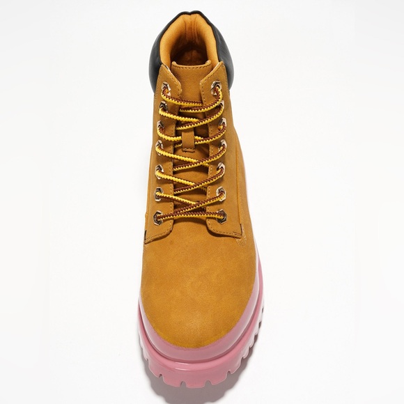 CAPE ROBBIN ❣️ Gretna Color-Block Lace-up Boots - Pink ❣️BRAND NEW❣️ - Picture 5 of 16